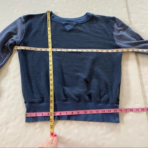 Current Elliott Stadium Sweatshirt Retro Terry Pullover Womens XS Contrast Blue - Picture 10 of 13